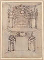 Designs for Bed Alcoves (recto); Studies for a figure of St. John the Baptist and a Bed Alcove (verso), Giovanni Battista Foggini (Italian, Florence 1652–1725 Florence), Pen and brown ink, brush and gray wash over traces of black chalk (recto and verso)